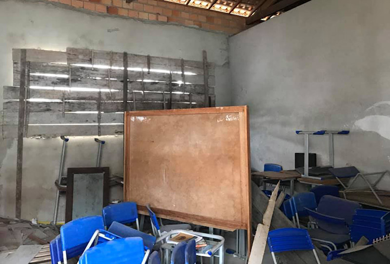Uma das salas onde são guardados materiais na Escola Estadual Osvaldo Cruz Uma das salas onde são guardados materiais na Escola Estadual Osvaldo Cruz