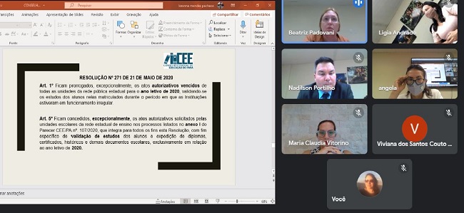 Integrantes da reunião debatem atos autorizativos e credenciais de escolas públicas