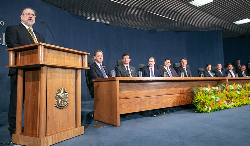 Augusto Aras discursa durante solenidade pública de posse Augusto Aras discursa durante solenidade pública de posse