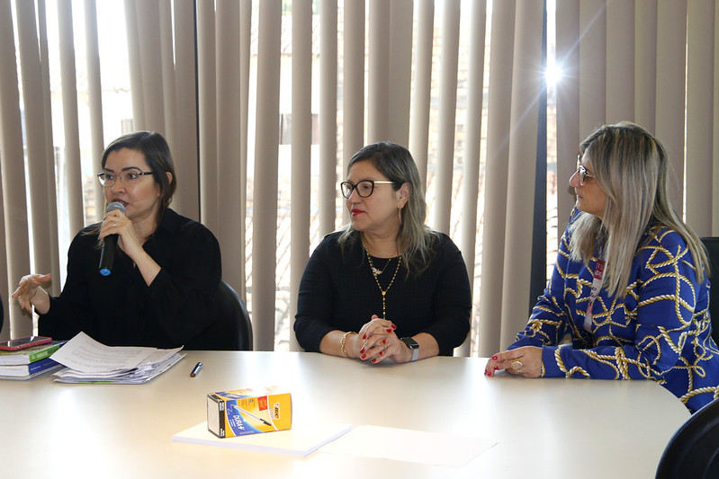 As três promotoras de justiça respectivamente Darlene Rodrigues Moreira, Sintia Bibas Maradei e Elaine Castelo Branco são as idealizadoras da iniciativa