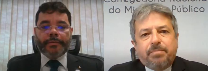 O corregedor Nacional Rinaldo Lima e o ouvidor Nacional Oswaldo Albuquerque também fizeram pronunciamento on-line durante a cerimônia